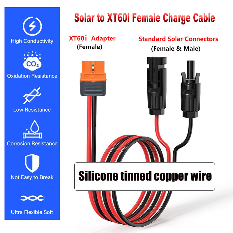 Cable solar a XT60i-F, cable d - Solar Cable Mc4 Connector reseña y precio